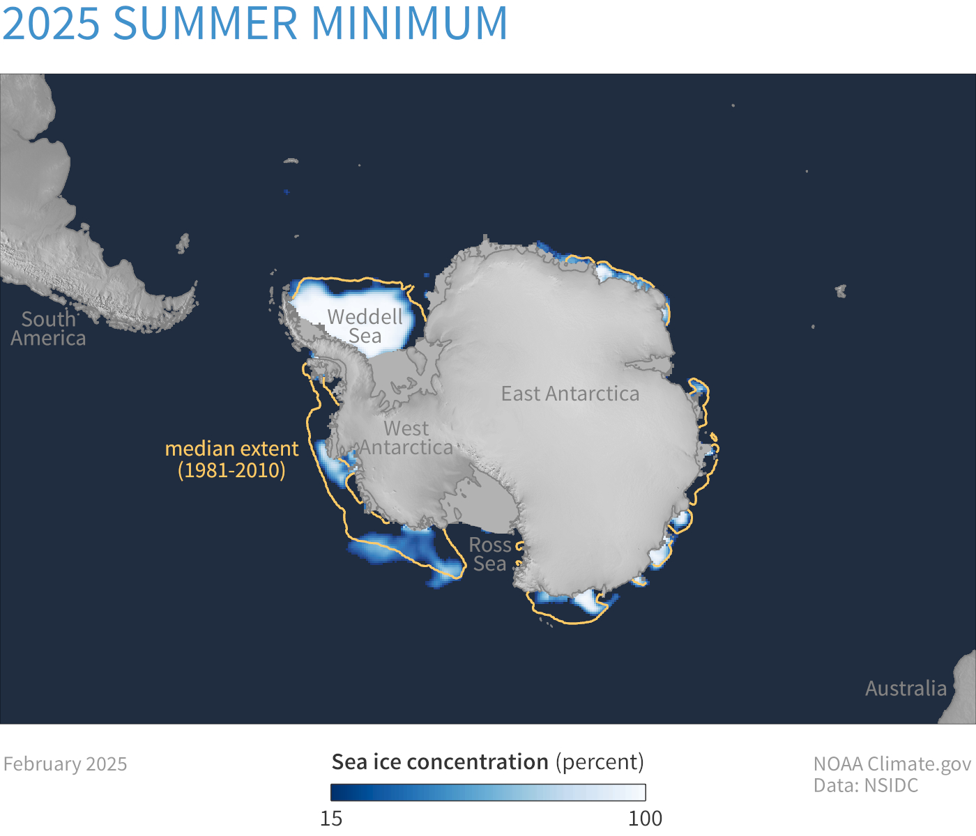Image of a map of the Antarctic Sea Ice Extent - Minimum dataset Antarctic Sea Ice Extent - Minimum