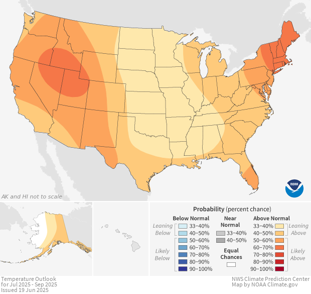 Image of a map of the Temperature - Three-Month Outlook dataset Temperature - Three-Month Outlook