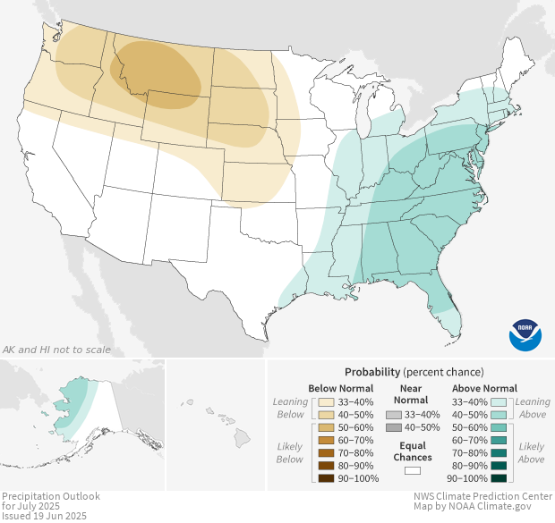 Image of a map of the Precipitation - Monthly Outlook dataset Precipitation - Monthly Outlook
