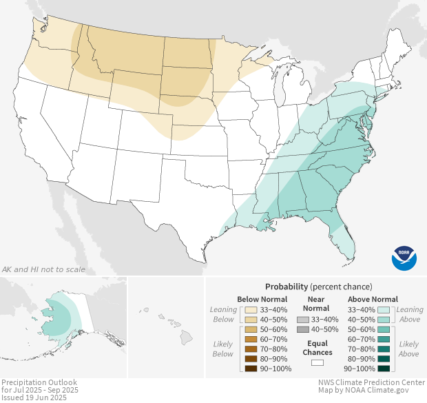 Image of a map of the Precipitation - Three-Month Outlook dataset Precipitation - Three-Month Outlook