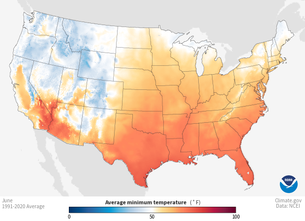 Image of a map of the Temperature - Minimum, 1991-2020 Monthly Average dataset Temperature - Minimum, 1991-2020 Monthly Average