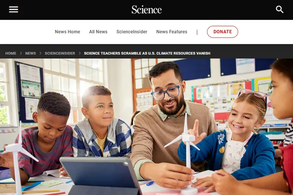 Science News article screen capture thumbnail