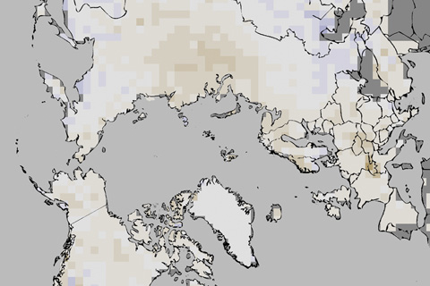 Map of snow cover in Northern Hemisphere, 2011