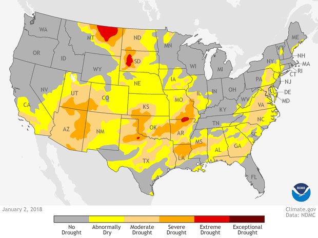 Intense drought in the U.S. Southwest persisted throughout 2018, lingers into the new year