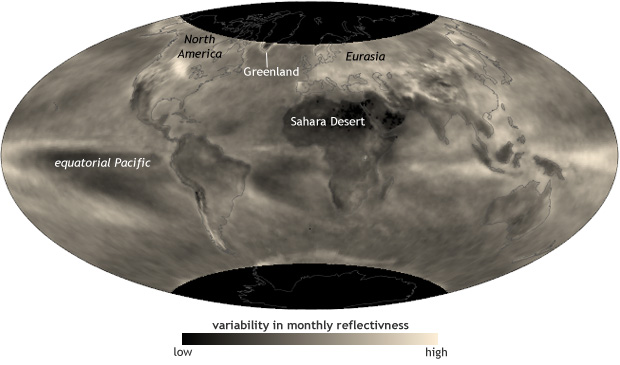 Natural variability in Earth’s reflectiveness would limit our ability to detect effects of climate engineering