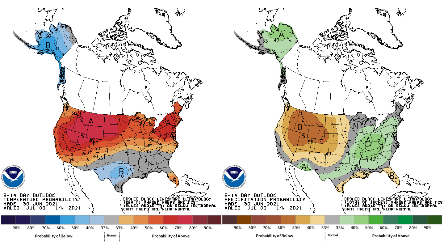 Temperature, Precipitation, and Drought Outlooks - Prepared Maps