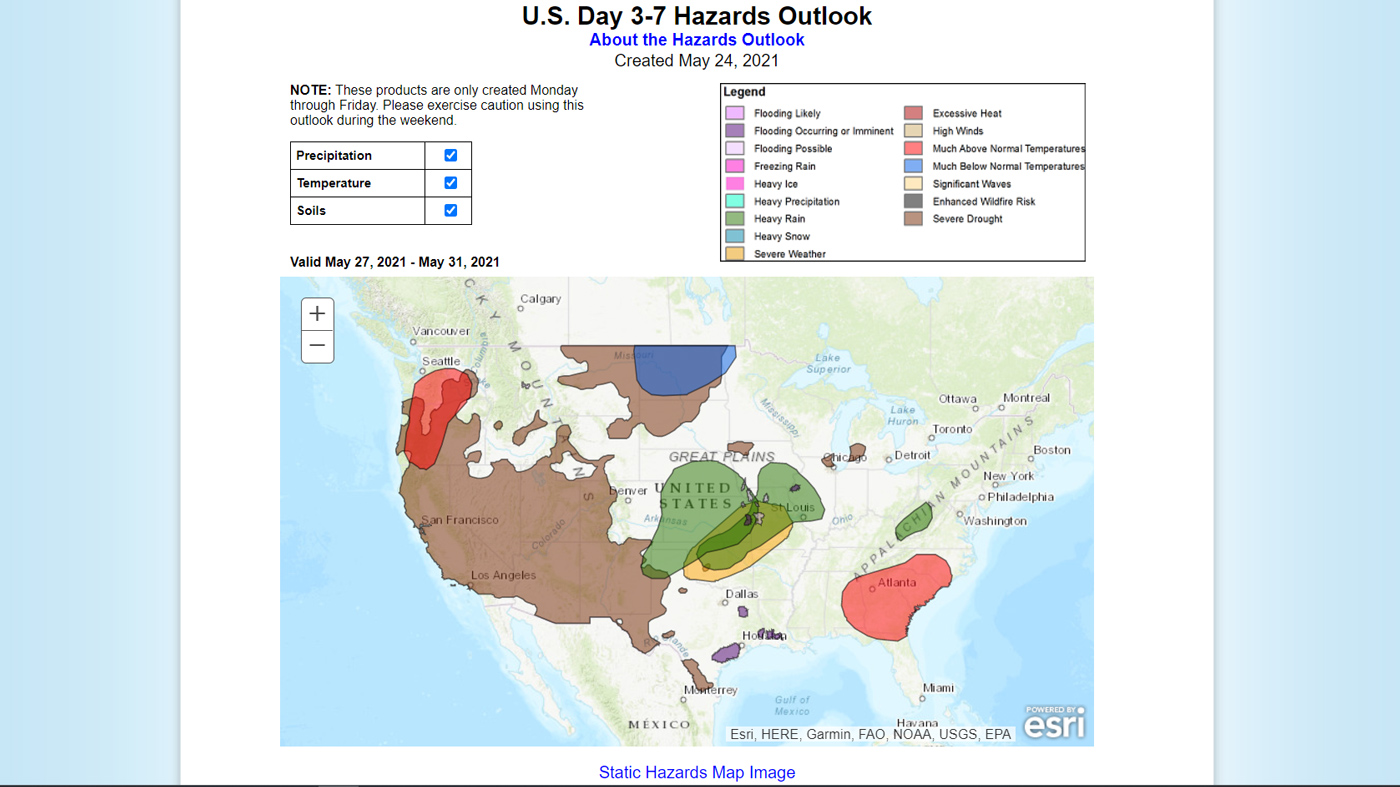 U.S. Hazards Outlooks - Maps