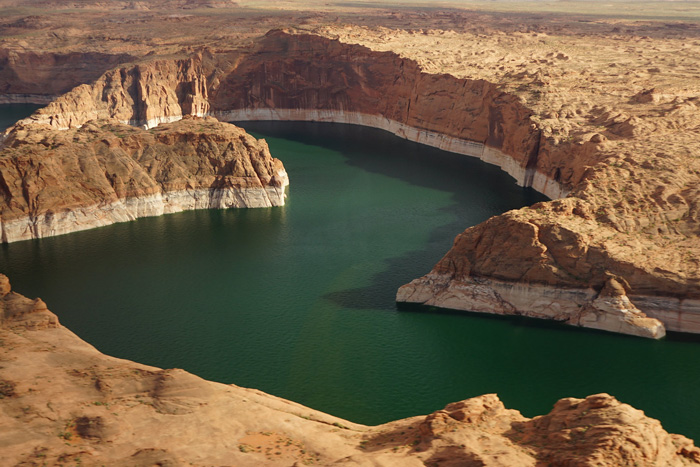 Helicopter photo of Lake Powell
