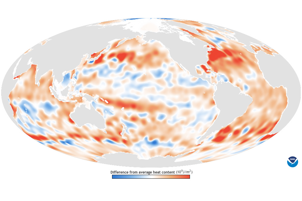 Ocean Heat Content - Seasonal Difference from Average thumbnail