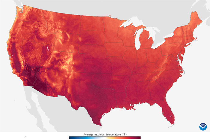 Projections - Average Maximum Temperature, Stabilized Emissions thumbnail