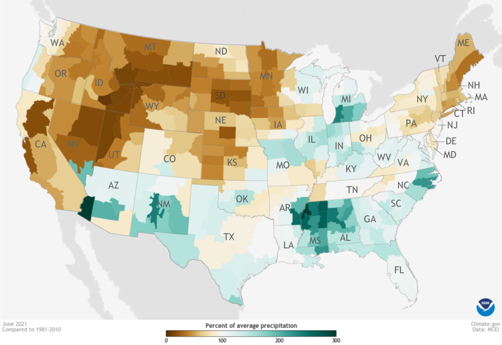 June 2021 precip map