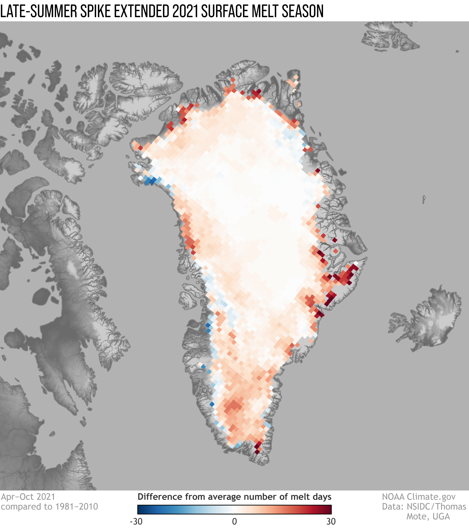 2021 Arctic Report Card: Greenland ice loss below average in 2021 despite late-season melt spike