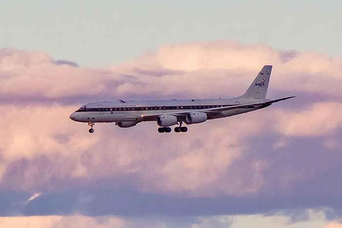 DC-8 plane in flight