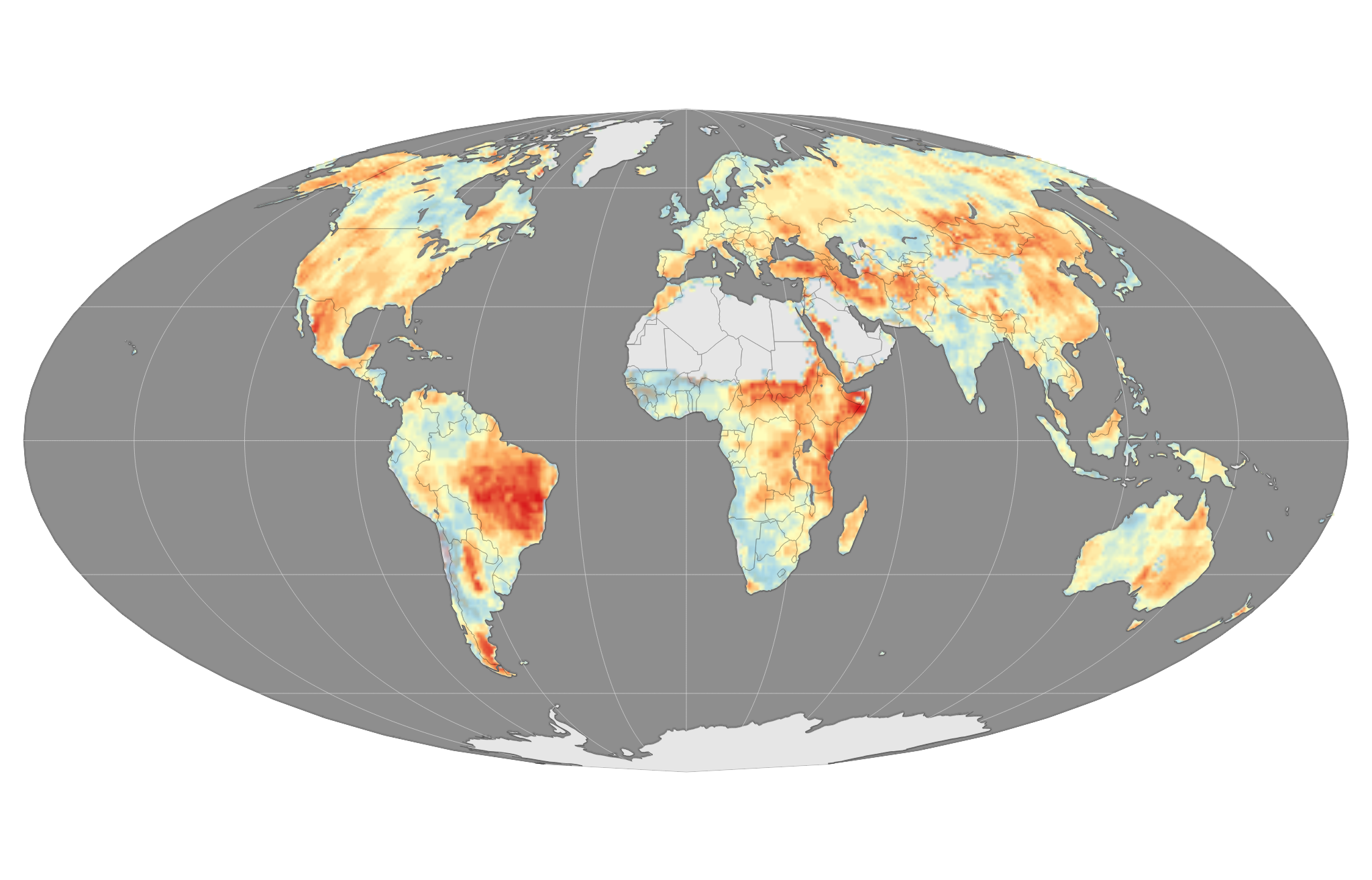 global map of changes in long fire seasons
