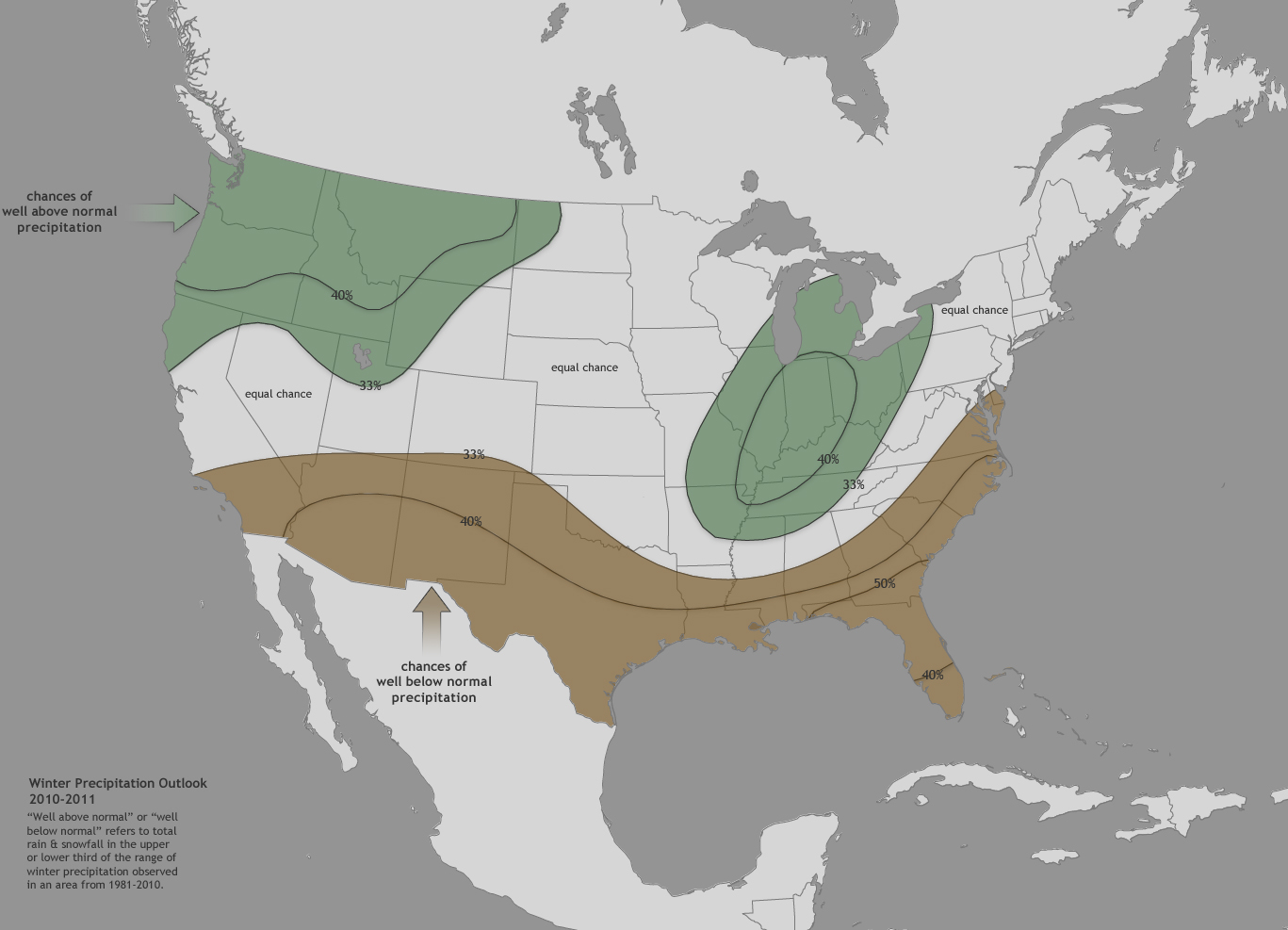 Map of US preciptiation outlook