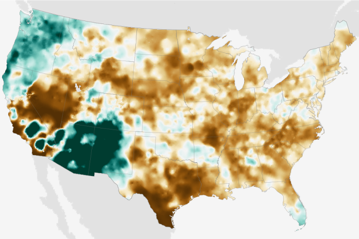 U.S. map of percent of average June precipitation in 2022