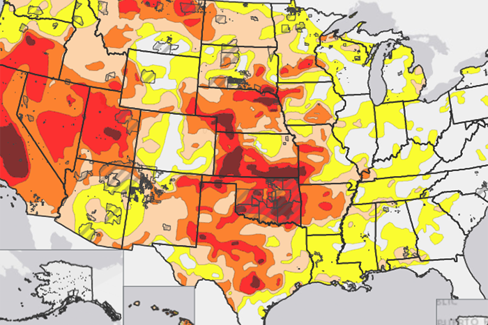Drought Monitor map for Tribal Nations sample