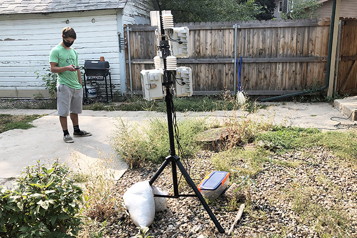 Engineer with sensor