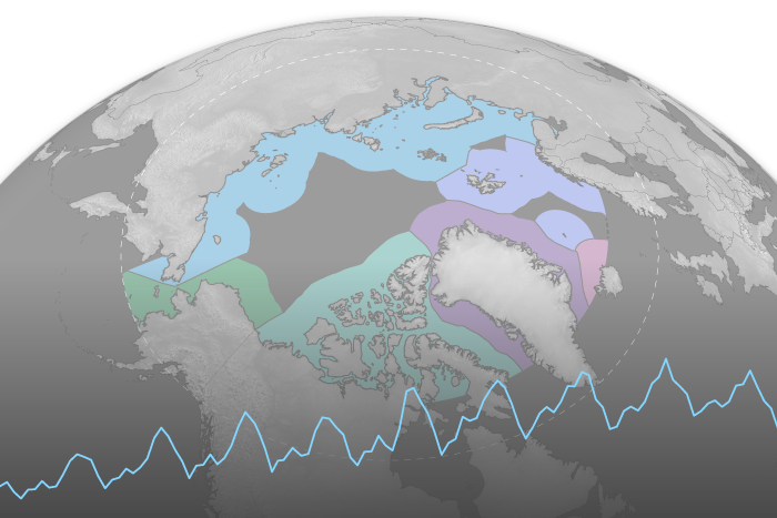 Map and graph of increased Arctic shipping, 2009-2018