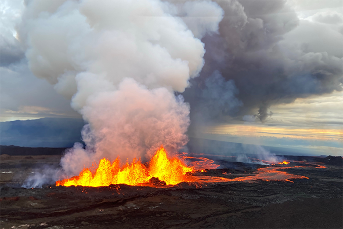 Erupting volcano