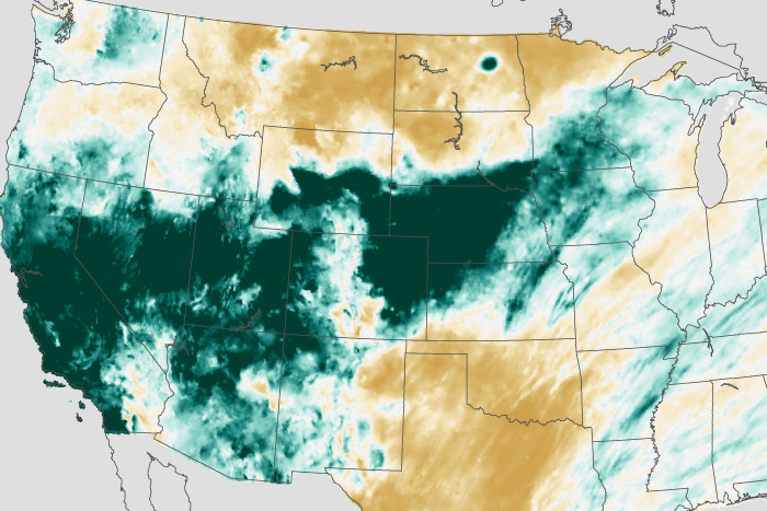 U.S. map of percent of normal precipitation for Dec 25-Jan 23