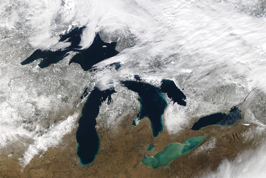 Satellite image of Great Lakes