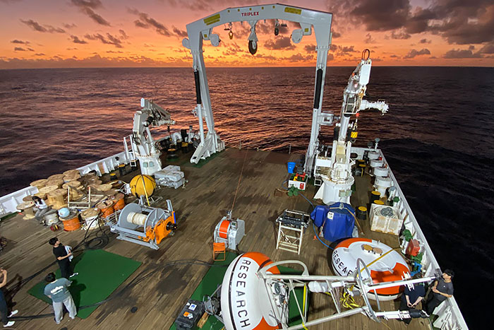 Research vessel deck