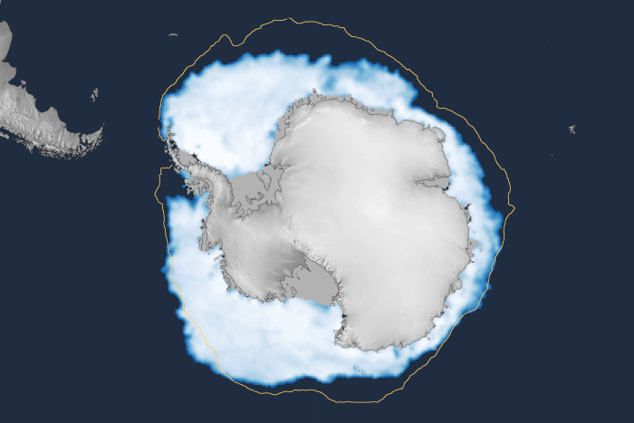 Antarctic sea ice concentration rotator image