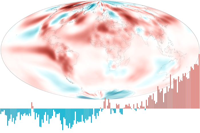 Combination image of a map with a graph overlay
