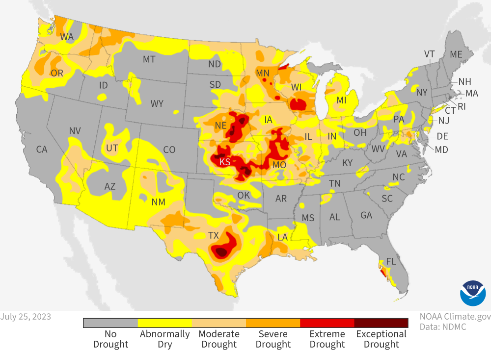 Drought monitor map