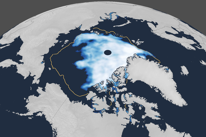 map of Arctic sea ice concentration