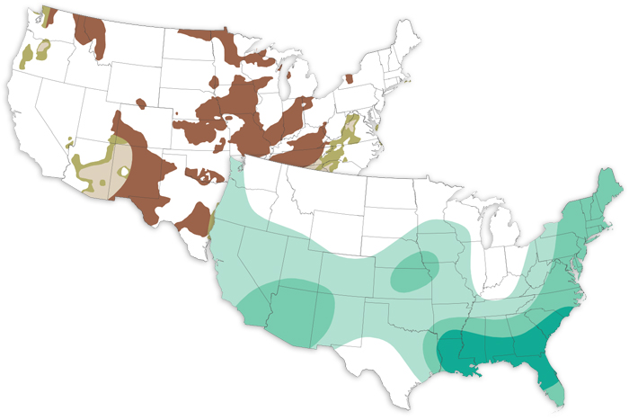 Two U.S. maps partially overlapping