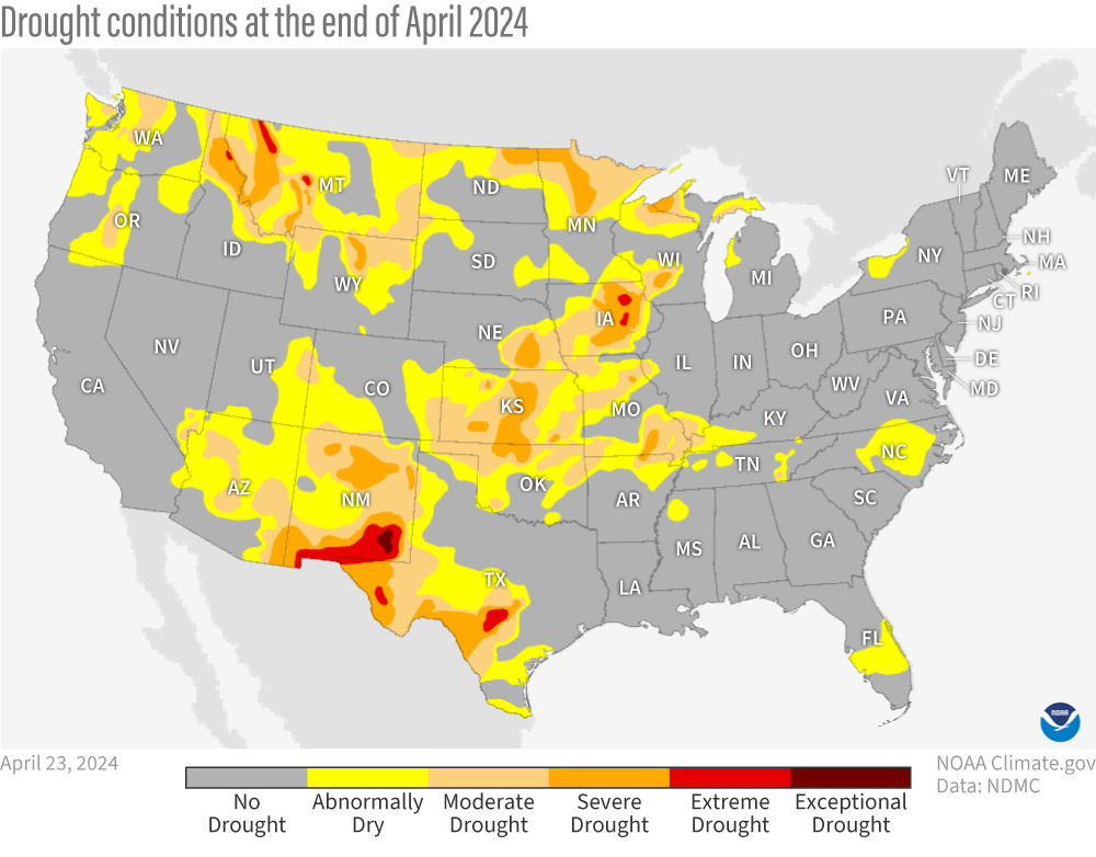 Drought monitor end of April