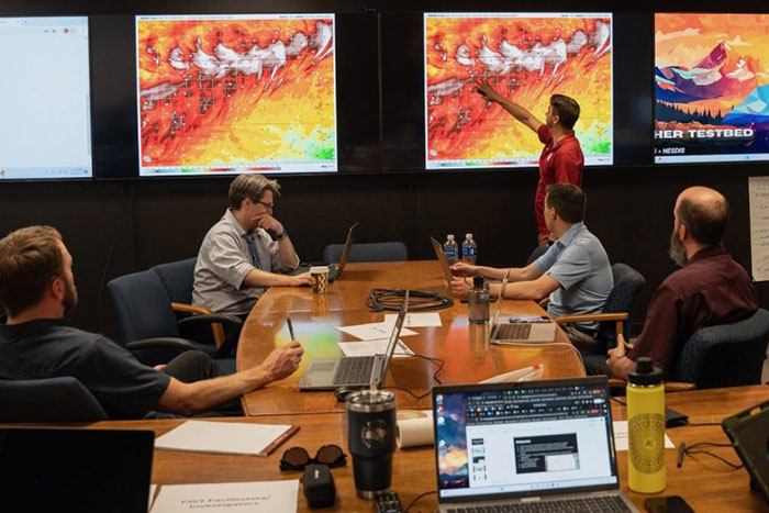 Researchers and display screens