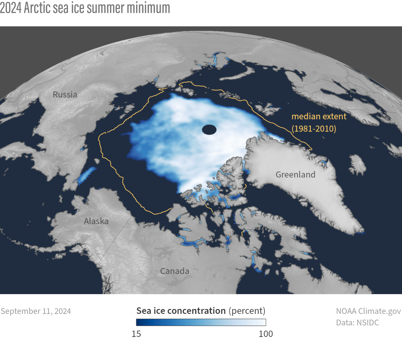 Arctic sea ice minimum in 2024 seventh lowest on record