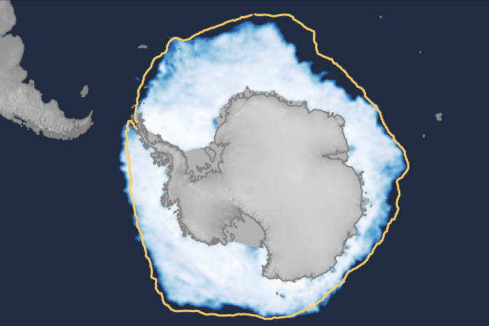 Antarctic sea ice concentration map