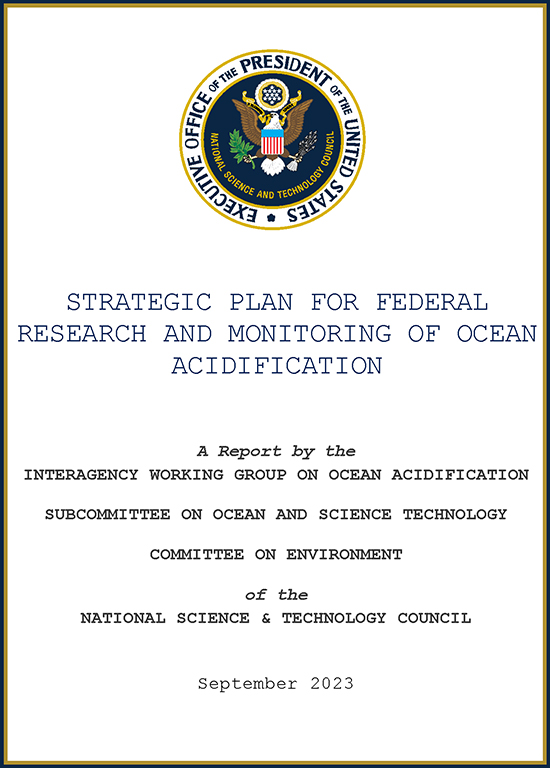 The cover of the Strategic Plan For Federal Research & Monitoring of Ocean Acidification report