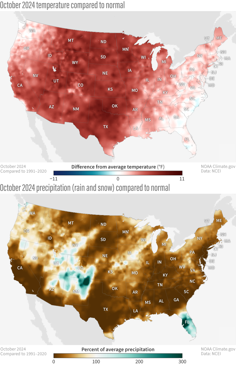 U.S. climate summary for October 2024