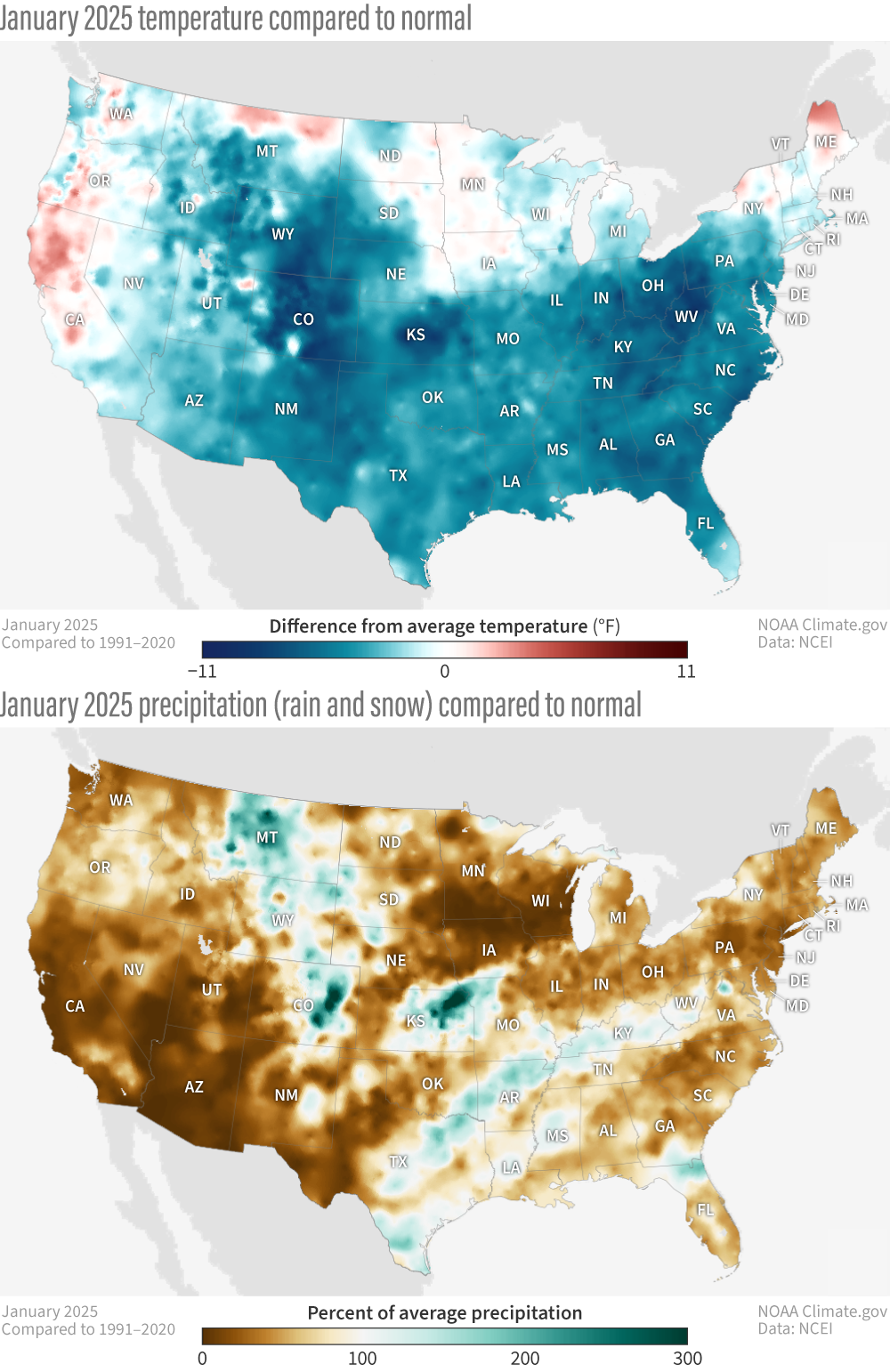 U.S. climate summary for January 2025