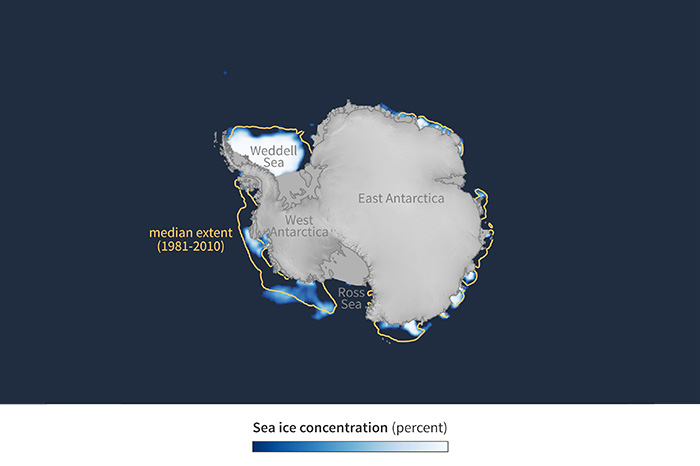 Thumbnail of Antarctic sea ice extent minimum map