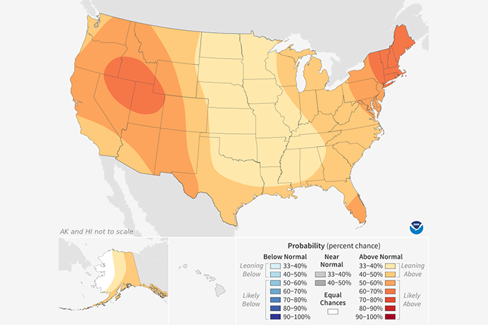 Small example image of the seasonal temperature outlook