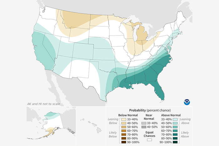 Small example image of the seasonal precipitation outlook