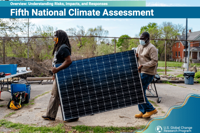 Screenshot of the overview page of the Fifth National Climate Assessment