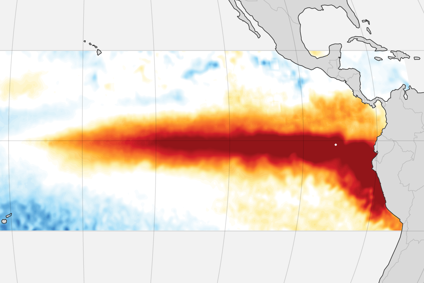 sea surface temperature anomaly map for the Pacific