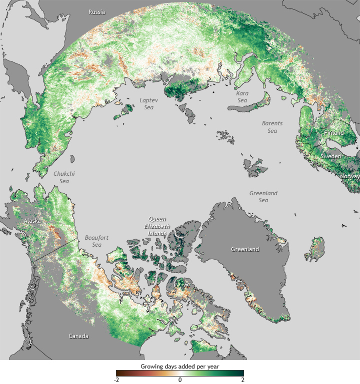 High-latitude growing season getting longer