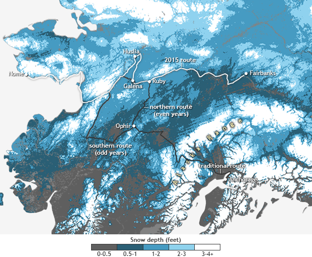 Lack of snow drives Iditarod start 250 miles north