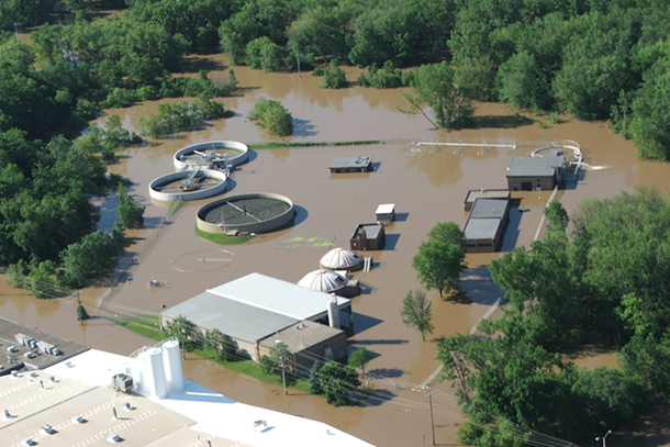 aerial photo of flooding in Wisconsin