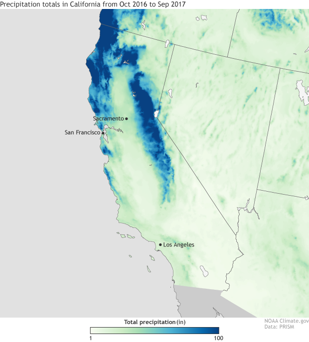 Very wet 2017 water year ends in California