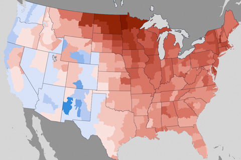 U.S. Temperatures map