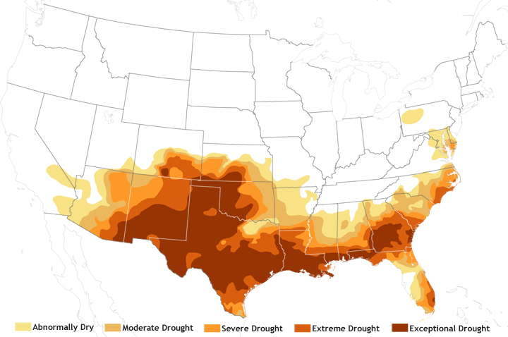 Exceptional Drought Widespread in July 2011